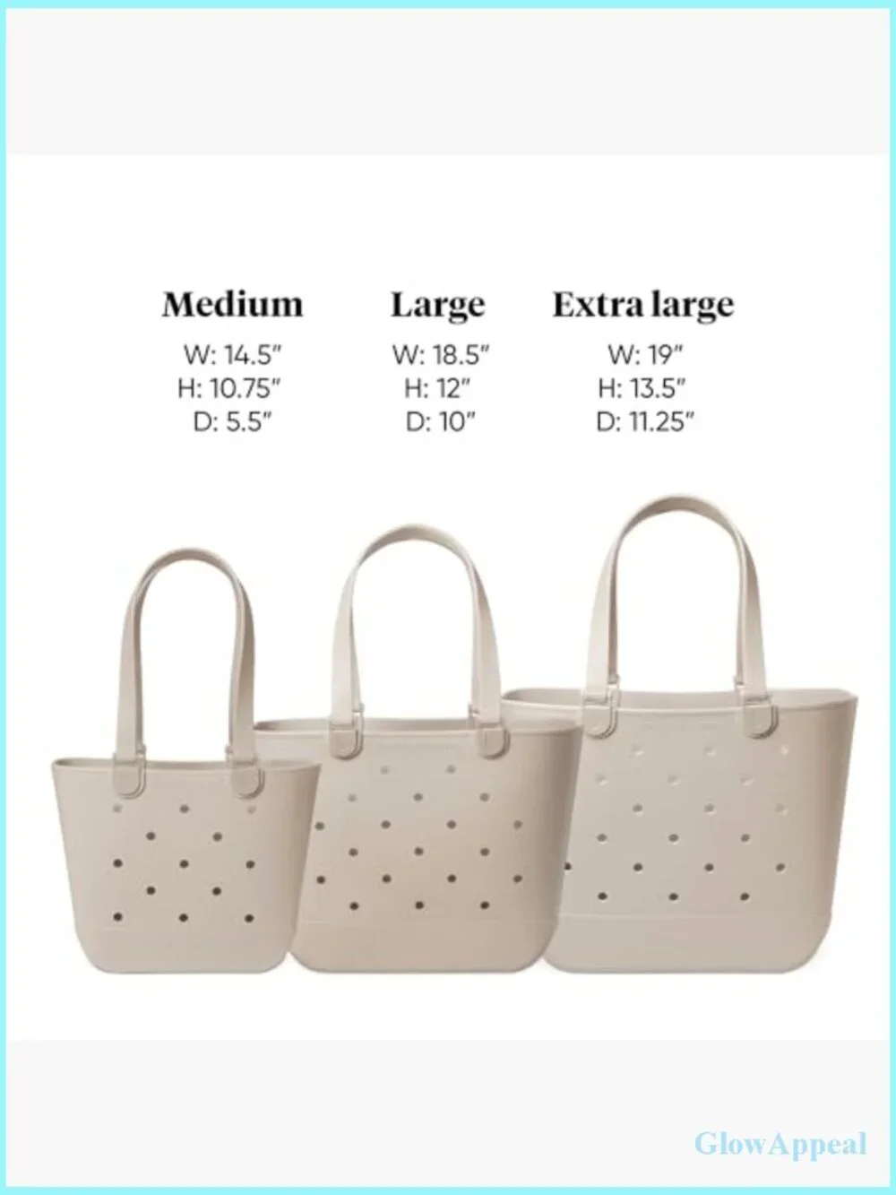 Large Waterproof Beach Tote with Zipper Pocket - EVA Rubber Travel Bag